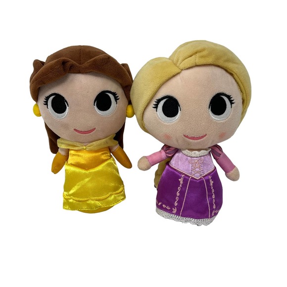 Funko Disney Princess Plush Lot Belle & Rapunzel Tangled Beauty and the Beast - Picture 1 of 5